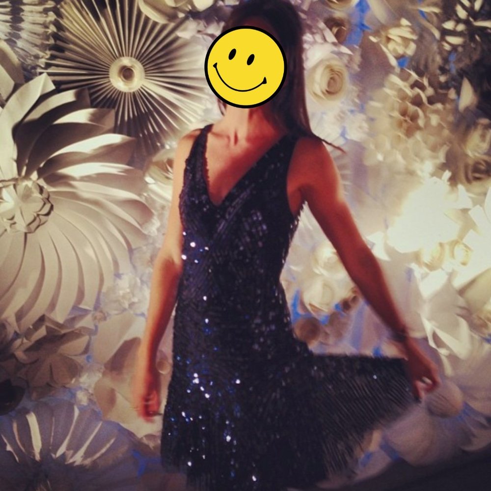 Free People Sequin cocktail blue dress